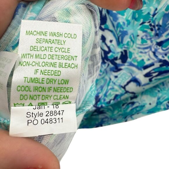 Lilly‎ Pulitzer Women’s M Essie Maxi Dress Elephant Appeal Tropical Turquoise - Picture 12 of 15